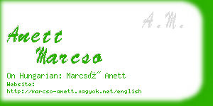 anett marcso business card